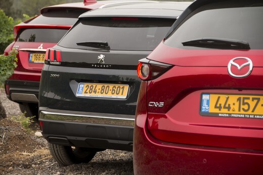 מבחן השוואתי: מיצובישי אקליפס קרוס, פיג'ו 3008 ומאזדה CX5